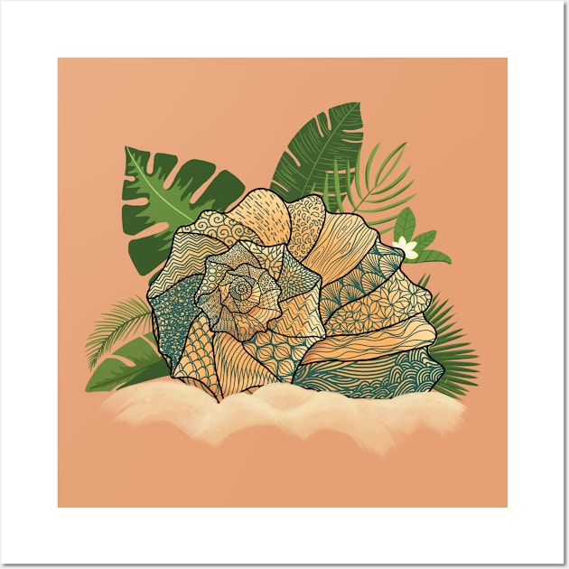 Seashell patterns decoration showcase Wall Art by quenguyen